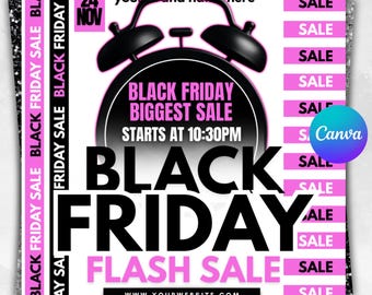 Black Friday Flyer, Black Friday sale Flyer, Black Friday Special Sale, Pink Friday Flyer, Cyber Monday, Beauty, Lash, Make up, Nails, Hair