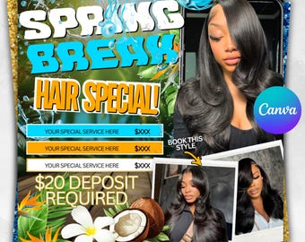 Spring Break Flyer, March Bookings, Editable Spring Glam Flyer Template, Spring Flyer, Book Now Flyer, Canva Template Instant Download
