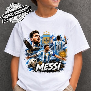 Messi PNG Football T-Shirt Design, Argentina Soccer World Cup Clip Art, Lionel Messi Sublimation File, GOAT Png, World cup shirt design PNG