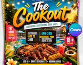 Backyard Cookout Flyer, BBQ Flyer, Summer Cookout Flyer, DIY Canva Editable Design Template, Food Flyer, Social Media Flyer, Party Flyer