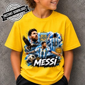Messi PNG Football T-Shirt Design, Argentina Soccer World Cup Clip Art, Lionel Messi Sublimation File, GOAT Png, World cup shirt design PNG