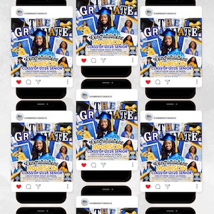 Graduate Flyer, Graduation Party Flyer, Graduation Invitation, College Decision, Class of 2026 Flyer, Senior Grad Announce, Canva Editable