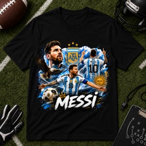Messi PNG Football T-Shirt Design, Argentina Soccer World Cup Clip Art, Lionel Messi Sublimation File, GOAT Png, World cup shirt design PNG