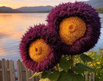 Semillas de girasol gigantes encantadoras, osito de peluche amarillo y morado raro, 50 unidades sin OMG