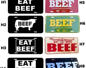 EAT BEEF License Plate - Custom Vanity Plate Tag
