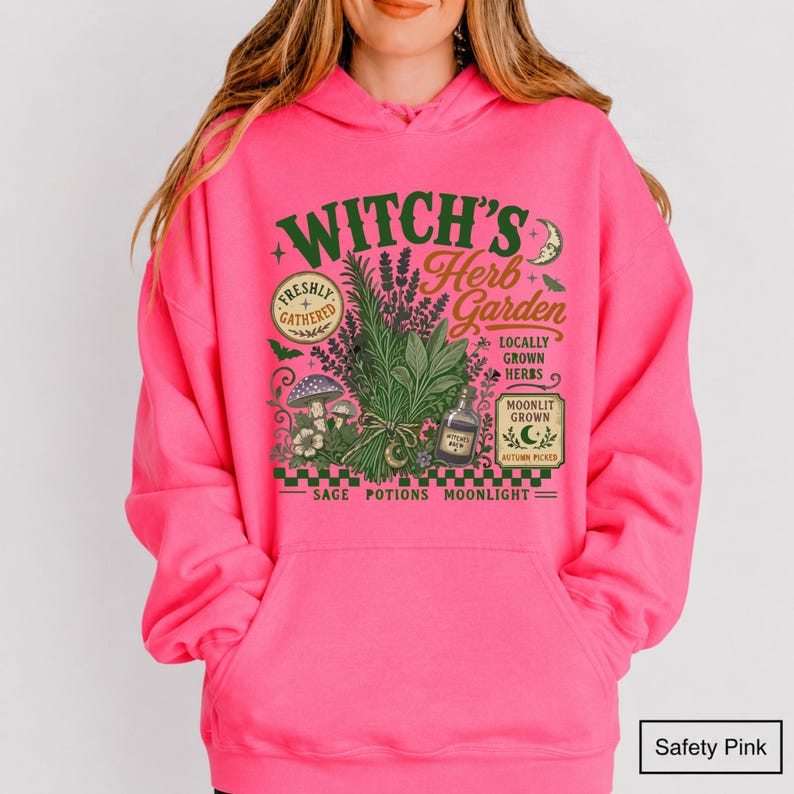 Retro Witch's Herb Garden Sweathirt, Vintage Herbalist Sweatshirt, Witchy Plant Lover Sweatshit,Gothic Cottage Witch Graphic, Herbalist Gift