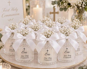 Personalized Baptism Candle Favors, Christening Party Gifts, Custom Baby Shower Keepsakes