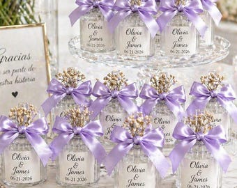 Luxury Personalized Candle Favors, Wedding Gift, Bridal Shower Keepsake, Sweet 16 Favor
