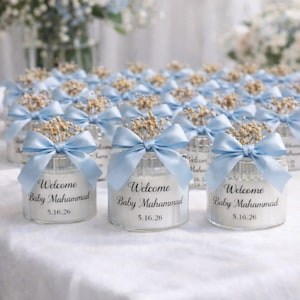 Recuerdos de velas personalizadas, regalo para baby shower, bienvenida al bebé, recuerdo de boda