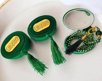 Personalized Tasbeeh Prayer Beads Box, Custom Tasbeeh Favor for Eid, Hajj, Umrah, Islamic Wedding