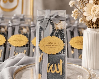Personalisiertes Mini-Koran-Tasbih-Zählerset, islamische Hochzeitsgeschenke, Ramadan- und Hadsch-Erinnerungsbox