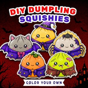 DIY Halloween Dumpling Paper Squishies • Kids Craft Activity