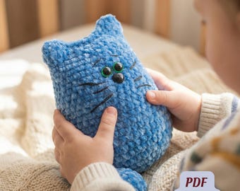 Loaf Cat Crochet Pattern, Beginner Amigurumi Plush Toy Tutorial (PDF)
