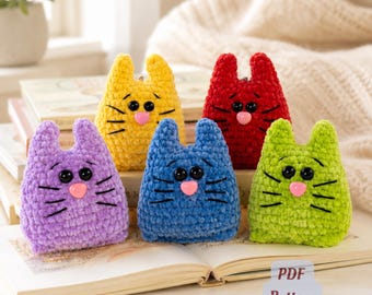 Crochet Cat Pattern • Mini Amigurumi Plush Toy • Beginner Friendly PDF