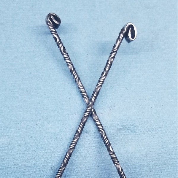 Hand Forged Hair sticks-Stainless Steel