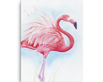 Flamingos, Pink Flamingo, Flamingo Art, Flamingo Giclee, Flamingo Canvas, Tropical Art, Canvas Prints, Flamingo Painting, Tropical Paintings