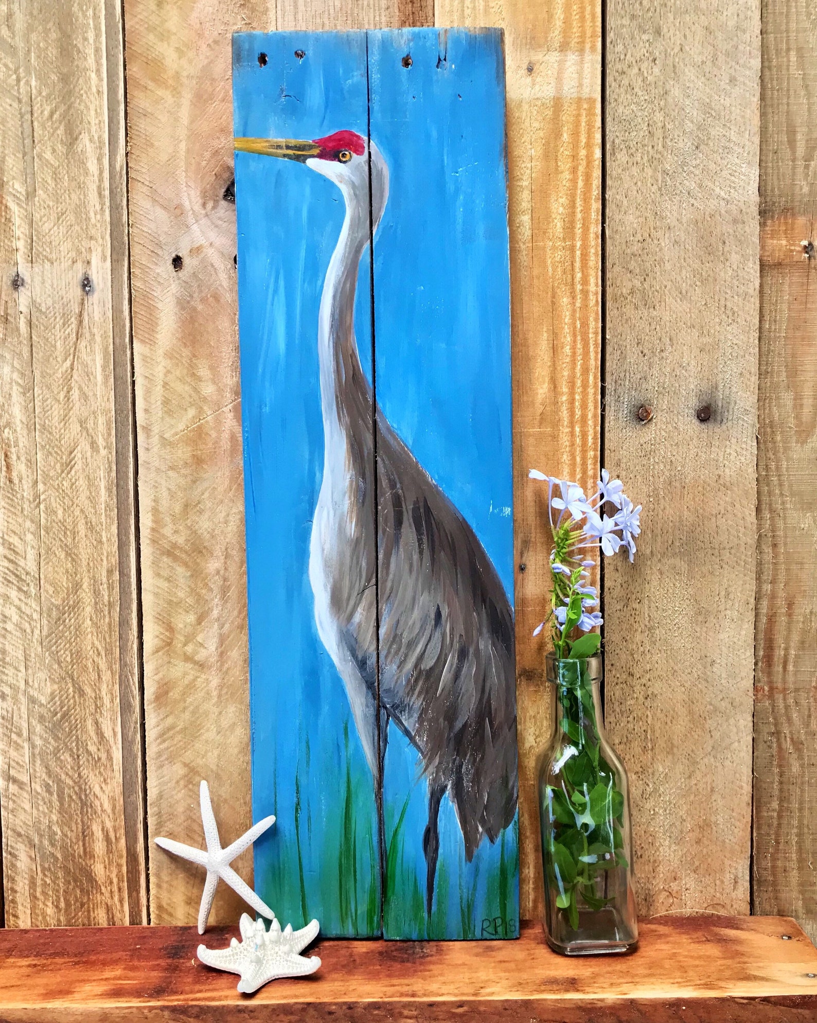 Sandhill Crane Painting Sandhill Crane Art Sandhill Crane Etsy