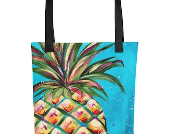 Pineapple Tote, Pineapple Tote Bag, Pineapple Bag, Pineapple Beach Tote, Pineapple, Farmers Market Tote, Hawaii Tote Bag