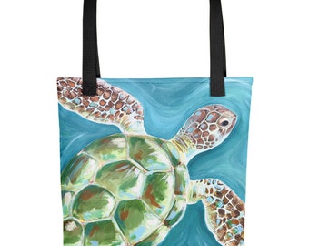 Sea Turtle Tote Bag, Sea Turtle Tote, Sea Turtle Beach Bag, Sea Turtles, Bags, Market Bag, Mother's Day Gift, Reusable Tote Bag, Turtle Bag