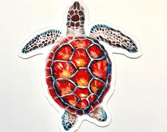 Sea Turtle Sticker Vinyl Decal Laptop Water Bottle Art Gift For Her