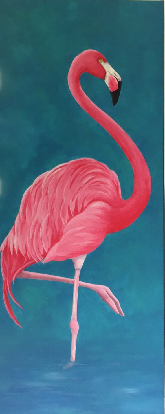Flamingo Pink Flamingo Acrylic Painting Prints Giclee | Etsy