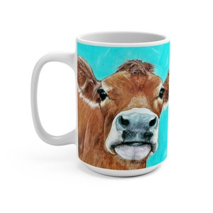 Cow Mug, Jersey Cow Mug, 15oz Cow Mug,