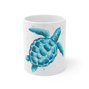 Sea Turtle Mug, Perfect for Beach Lovers, Eco-Friendly Gift, Sea Turtle, Collectible, Coastal Home Decor, Coffee Cup