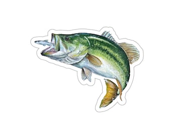 Bass Fishing Sticker, Bass fisherman Sticker, Bass Sticker, Fishing Sticker, Angler Sticker, Fish Sticker