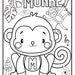 Monkey Coloring Page Digital Download, Monkey Coloring Page, Digital Coloring Page - Etsy