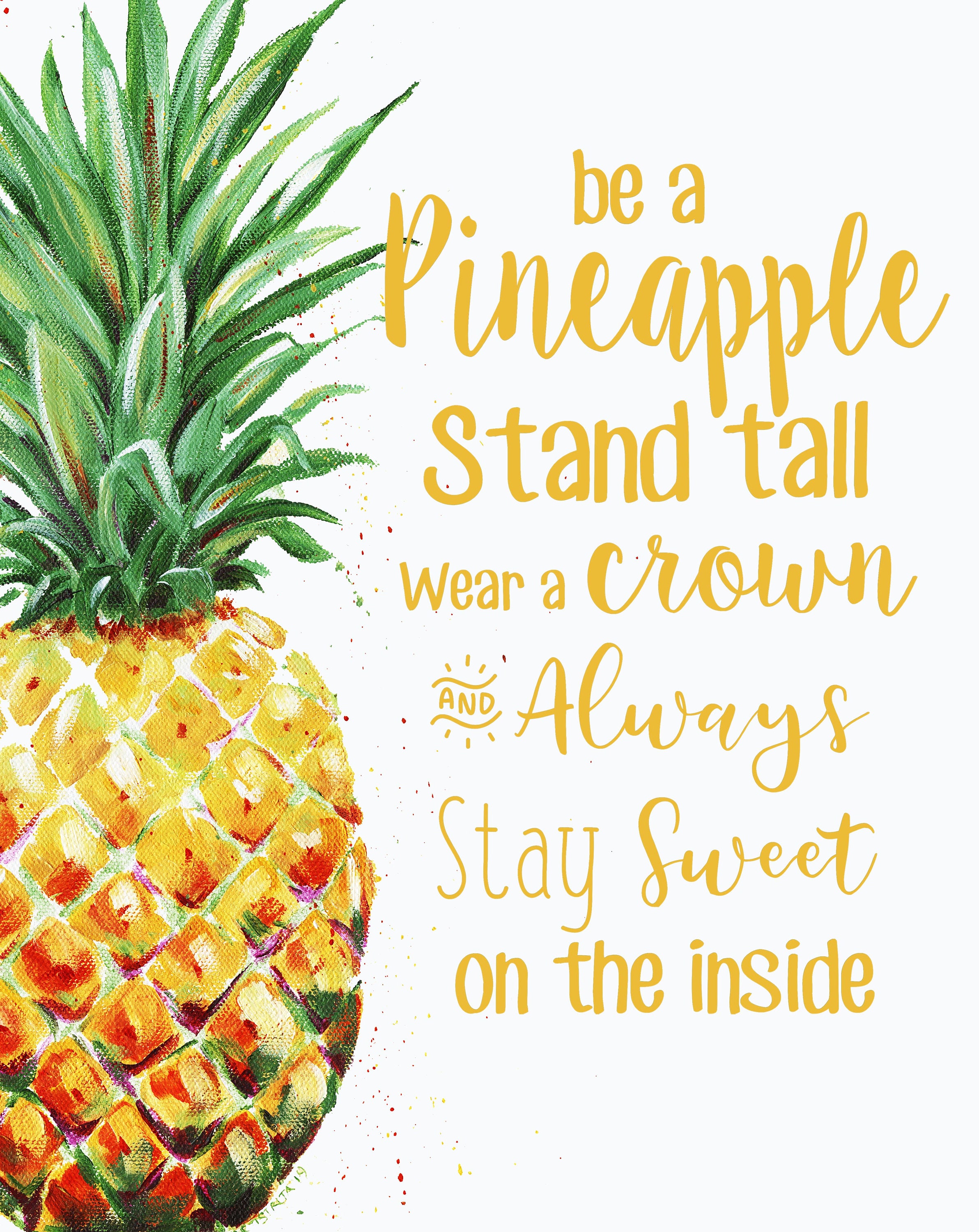 Pineapple Print Pineapple Quote 11x14 Pineapple Digital Etsy Denmark