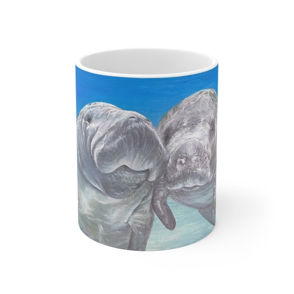 Manatee Coffee Mug, Manatee Mug, Manatees, Florida Manatee, Gift for Manatee lover, Cute Manatee Mug, Unique Manatee Mug