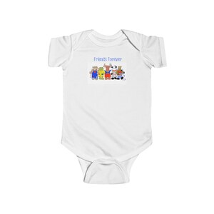 Body niemowlęce Fine Jersey, Friends Cartoon. Koszulka Animal TShirt