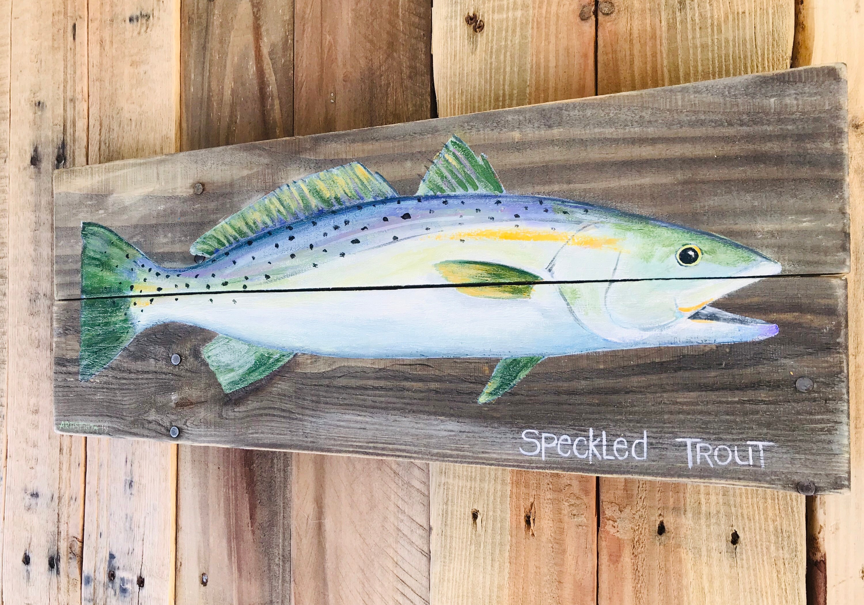 Speckled Trout Painting Speckled Trout Trout Fish Art Etsy