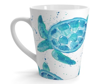 Tasse à café de tortue de mer, cadeau de tortue de mer mignonne, tasse à thé de tortue de mer, tasse à café de tortue de mer bleue, tasse à café de tortue, tasse de latte