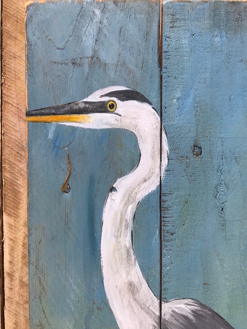 Heron Painting Great Blue Heron Heron Art Florida Birds Etsy