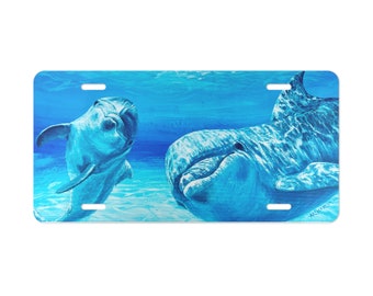 Delfin Nummernschild, Auto Nummernschild, Auto Tag, Delfinliebhaber, Tierliebhaber, Geschenk für Delfinliebhaber