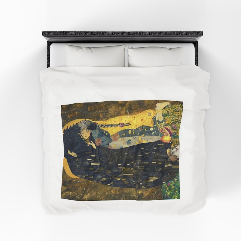 Das wandelnde Schloss Der Kuss Velveteen Plüsch-Decke | Studio Ghibli inspiriertes gemütliches Geschenk Bild 6
