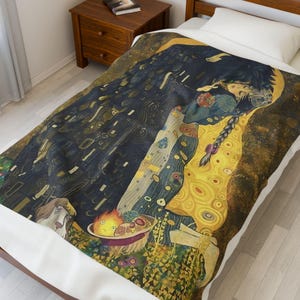 Das wandelnde Schloss Der Kuss Velveteen Plüsch-Decke | Studio Ghibli inspiriertes gemütliches Geschenk 50" x 60"
