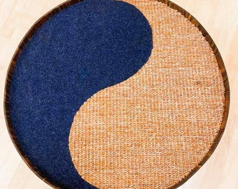 Grand salon pour chat Yin-Yang | Lit rond pour chat en acajou et noyer
