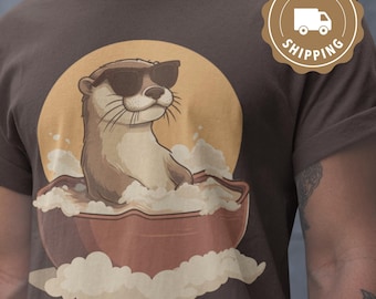 Unisex Otter in Bubble Soup T-Shirt | Cute Animal Illustration