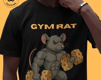 Gym Rat Funny, Pump Cover, Meme Shirt, Gym Lovers, Cartoon Mouse, Silly Joke, Boyfriend Gift