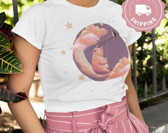 Pig Farm Animal Lover, Unisex Graphic Tee, Pig Lovers, Weird Shirt, Funny Moon Tee