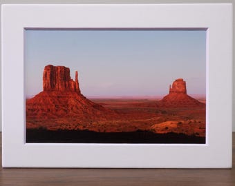 Monument Valley II Sunset, Frame Ready 5x7 Matted