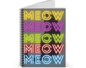Cat Art Spiral Notebook | Ruled Journal with Pocket