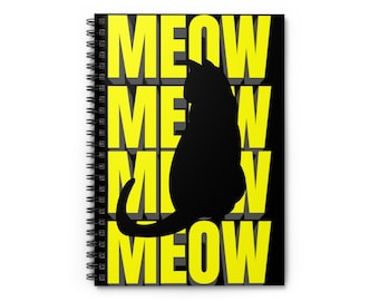 Cat Illustration Spiral Notebook, Ruled Line books&cats lover gifts