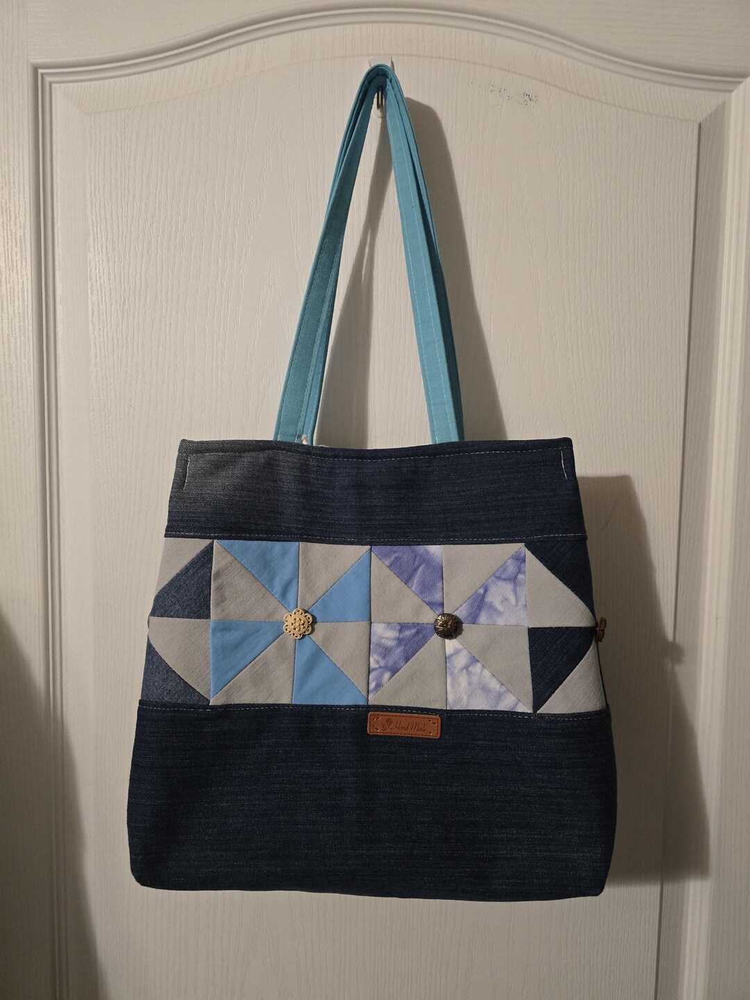 Upcycled Denim Pinwheel Purse Bag - Etsy