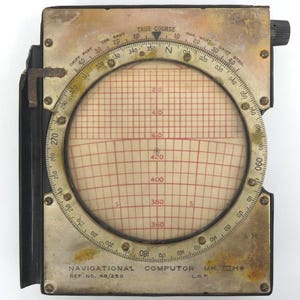 Andra världskrigets RAF-navigationsdator Mk III H – Sällsynt utgåva från flygministeriet (16 cm x 14 cm)