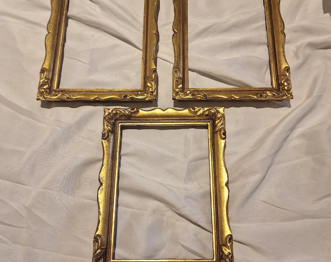 Set of 3 Ornate Gold Frames – Vintage Baroque Style, 13 Cm X 18 Cm - Etsy