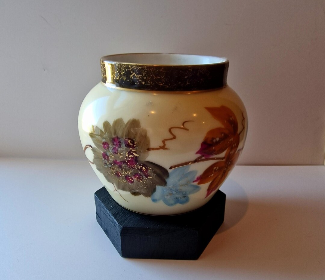 What Is Gilt Rim Small Victorian Hand‑painted Floral Vase--gilt Rim - Etsy