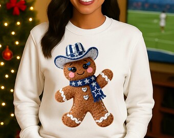 Sudadera navideña de jengibre de los Dallas Cowboys - Jersey navideño a juego
